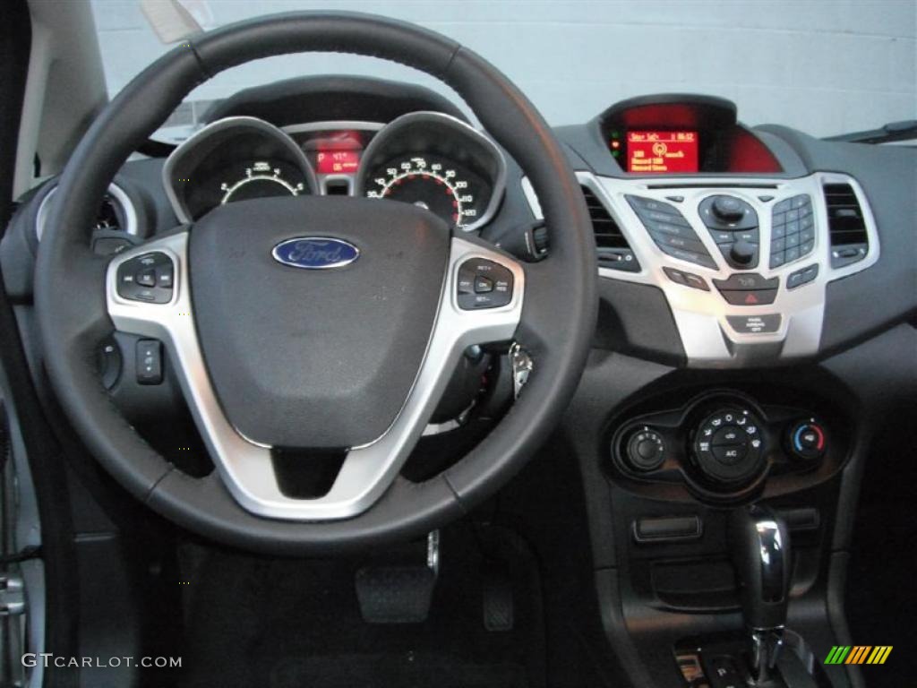 2011 Ford Fiesta SEL Sedan Charcoal Black/Blue Cloth Dashboard Photo #46953408