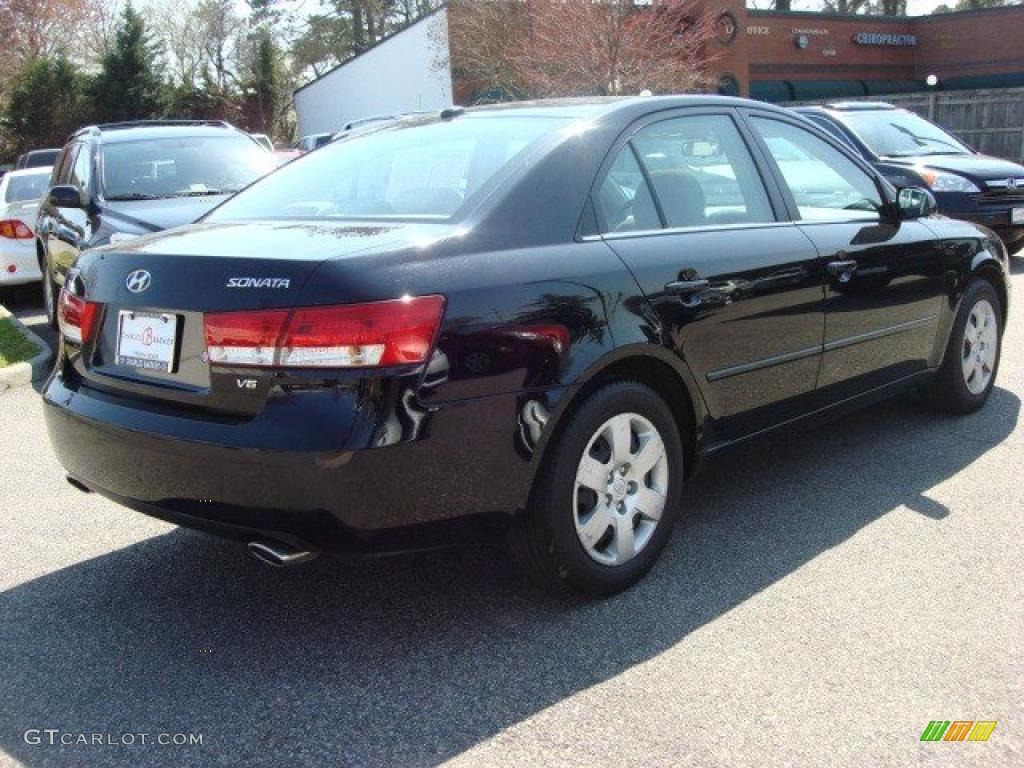 2008 Sonata GLS V6 - Ebony Black / Gray photo #3