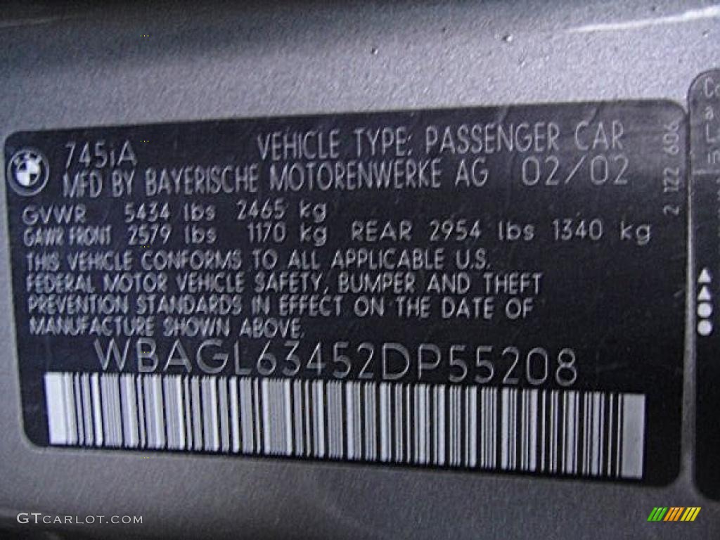 2002 7 Series 745i Sedan - Titanium Grey Metallic / Black photo #23