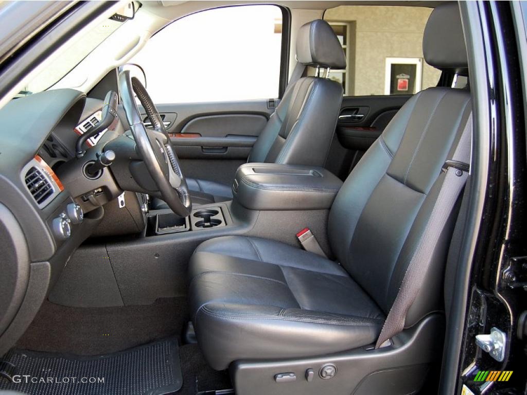 Ebony Interior 2008 GMC Sierra 3500HD SLT Crew Cab 4x4 Dually Photo #46956141