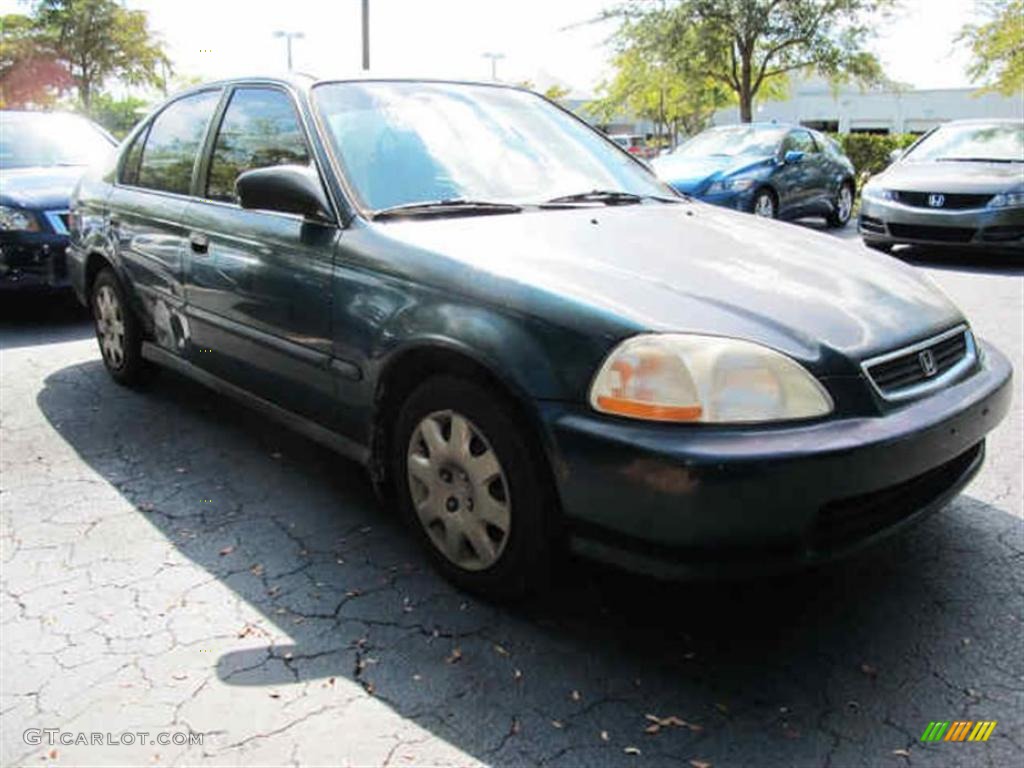 1998 Civic LX Sedan - Cypress Green Pearl / Gray photo #1