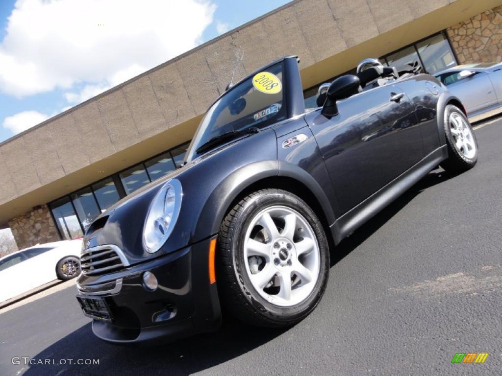 2008 Cooper S Convertible - Astro Black Metallic / Space Gray/Panther Black photo #1