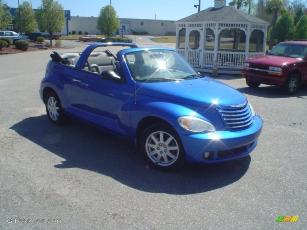 2006 PT Cruiser Touring Convertible - Electric Blue Pearl / Pastel Slate Gray photo #3