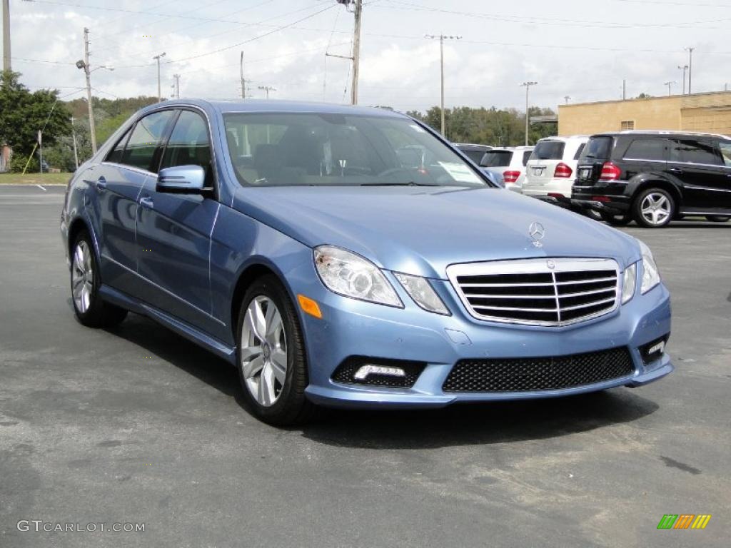 Quartz Blue Metallic 2011 Mercedes-Benz E 350 Sedan Exterior Photo #46961391