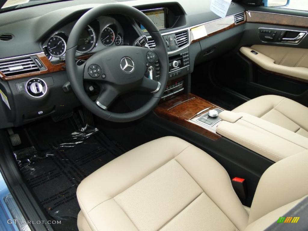 Almond/Black Interior 2011 Mercedes-Benz E 350 Sedan Photo #46961480
