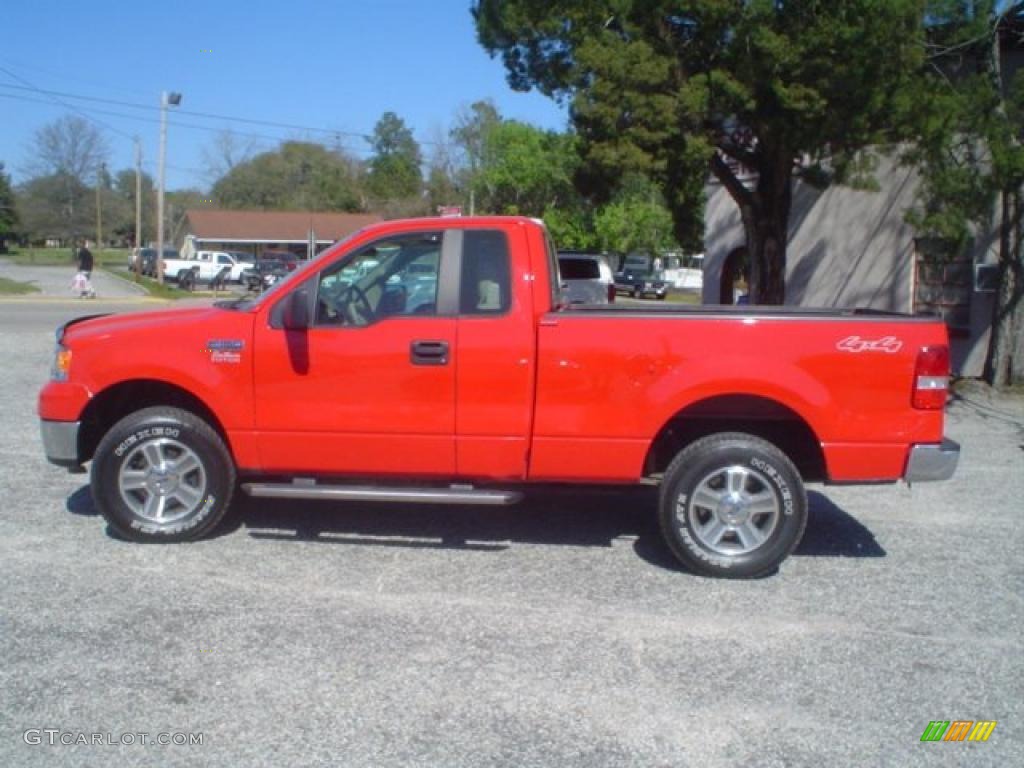 Bright Red 2007 Ford F150 XLT Regular Cab 4x4 Exterior Photo #46965432