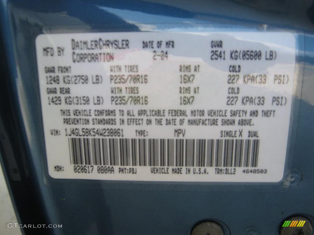 2004 Liberty Color Code PBJ for Atlantic Blue Pearl Photo #46969176