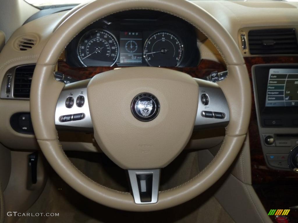 2008 Jaguar XK XK8 Convertible Caramel Steering Wheel Photo #46969629