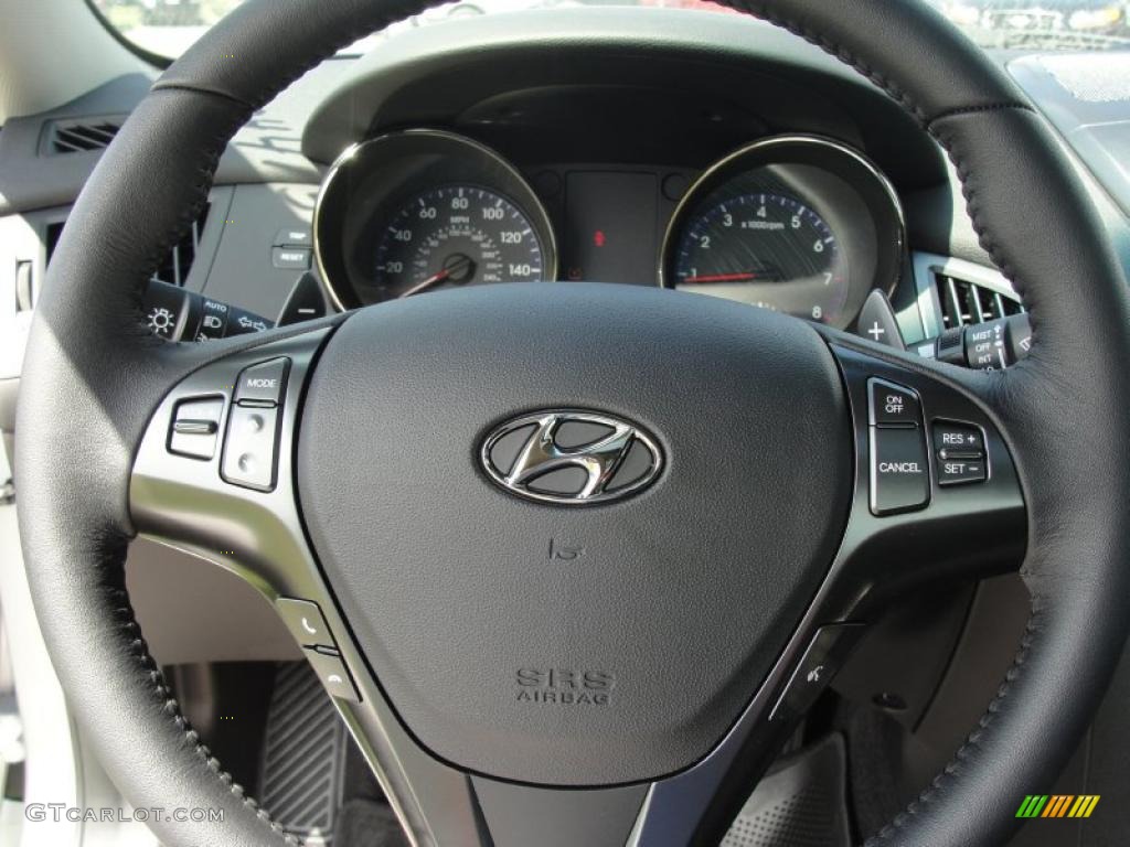 2011 Hyundai Genesis Coupe 2.0T Premium Black Cloth Steering Wheel Photo #46974768