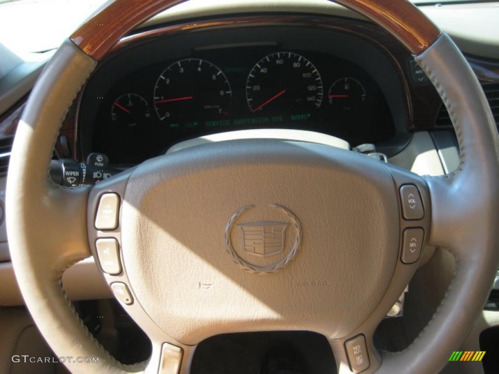 2004 Cadillac DeVille DTS Shale Steering Wheel Photo #46975494