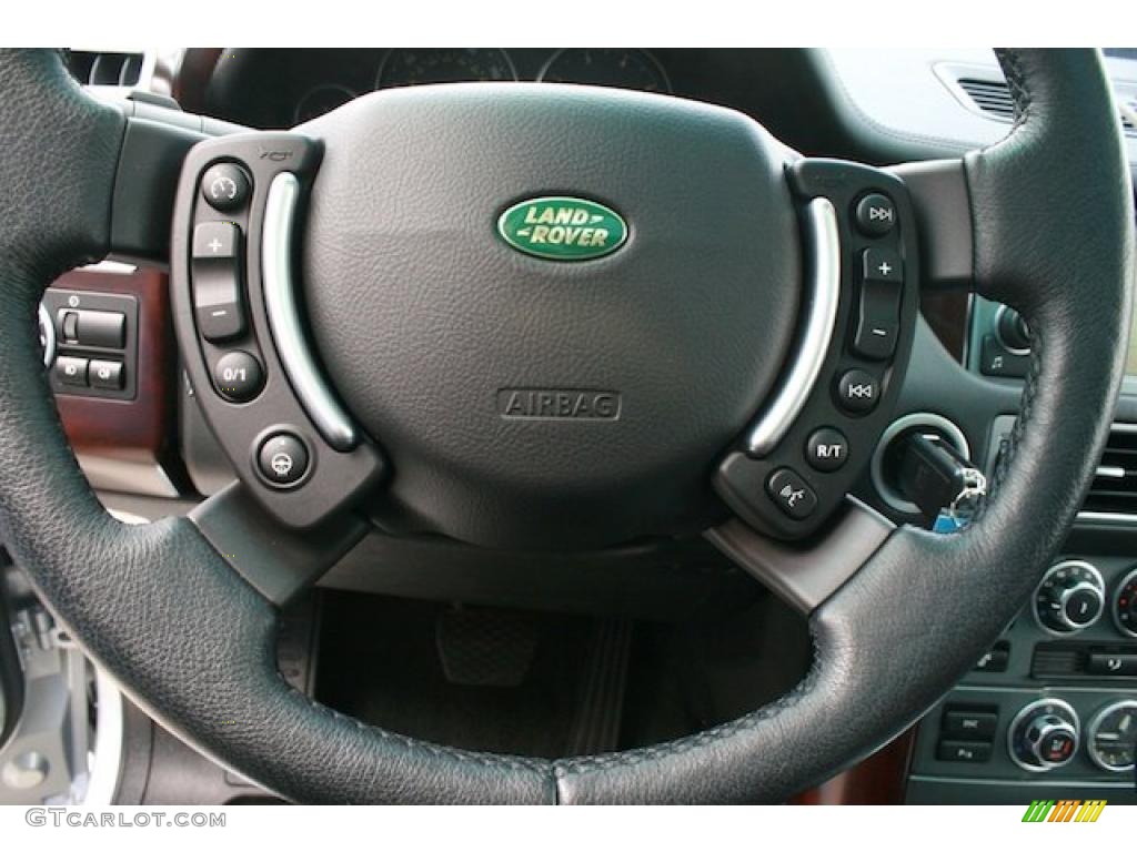 2008 Land Rover Range Rover V8 HSE Jet Black Steering Wheel Photo #46976916