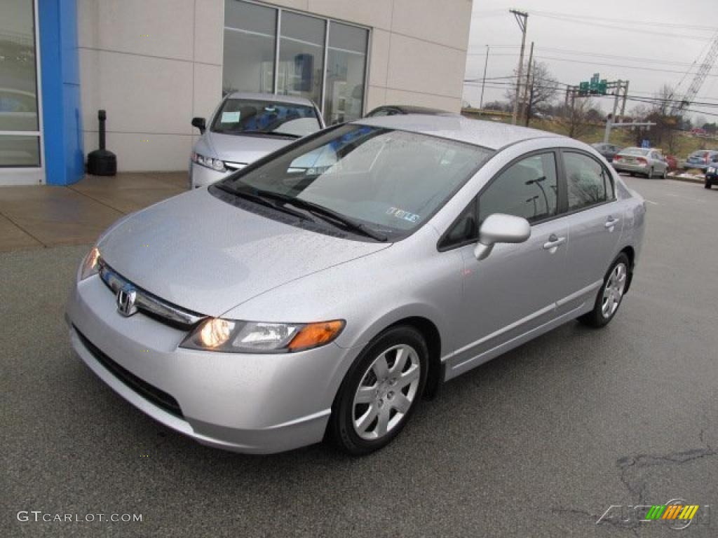 2008 Civic LX Sedan - Alabaster Silver Metallic / Gray photo #2