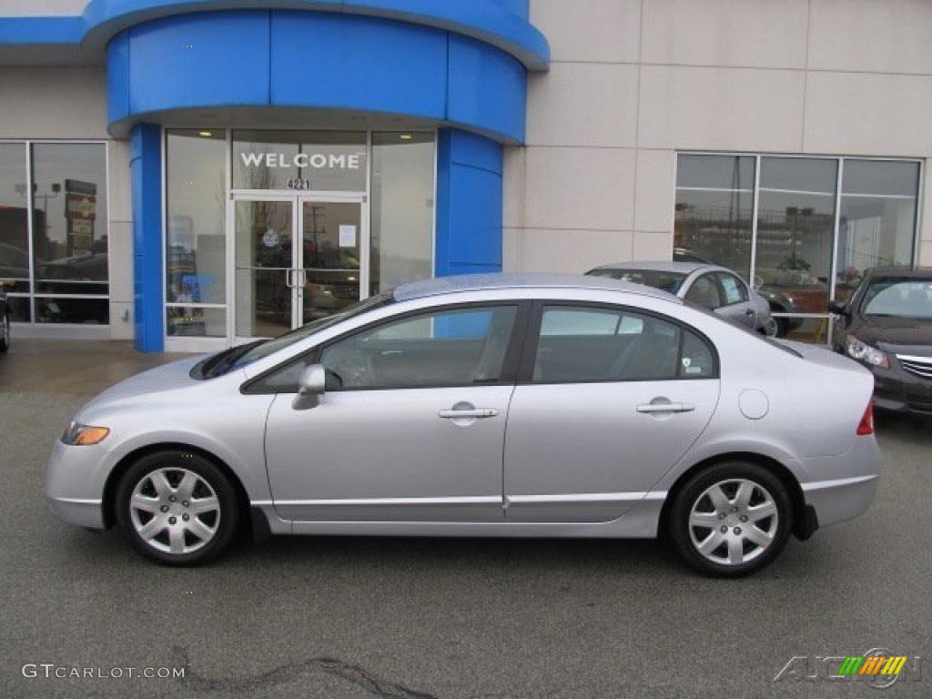 2008 Civic LX Sedan - Alabaster Silver Metallic / Gray photo #3