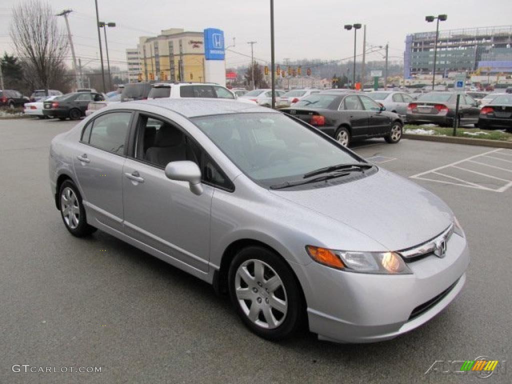 2008 Civic LX Sedan - Alabaster Silver Metallic / Gray photo #6