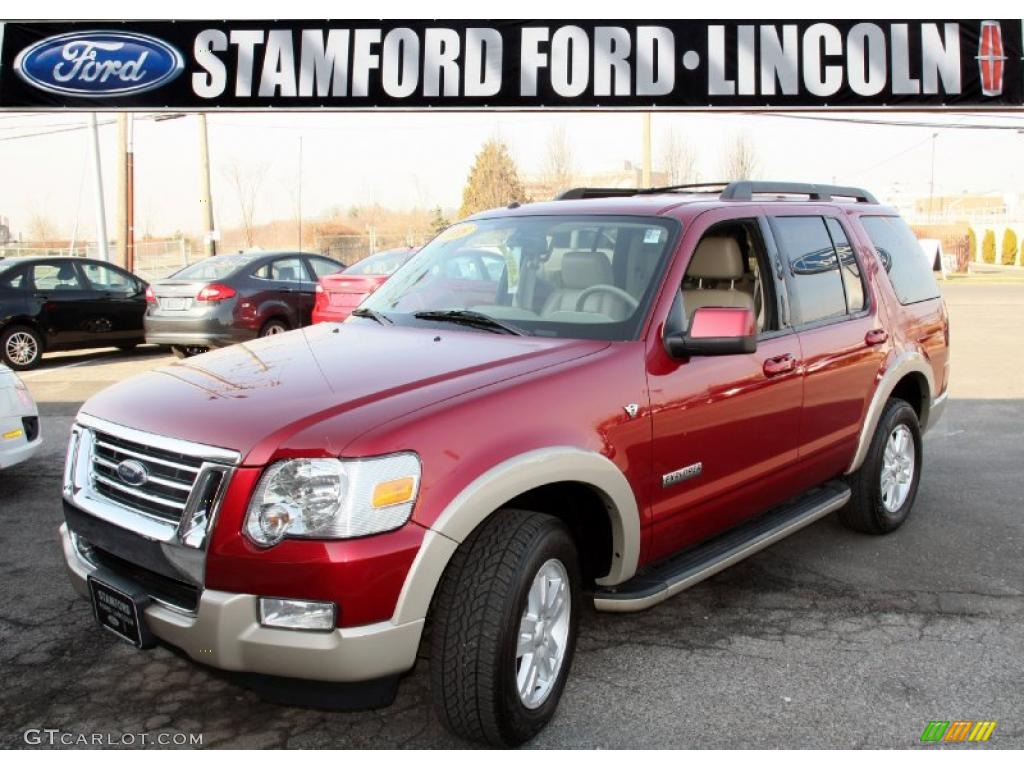 2008 Explorer Eddie Bauer 4x4 - Redfire Metallic / Camel photo #1