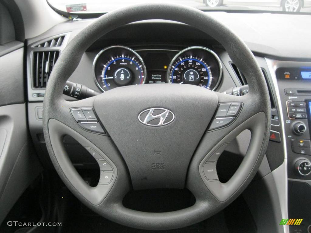 2011 Hyundai Sonata GLS Gray Steering Wheel Photo #46983129