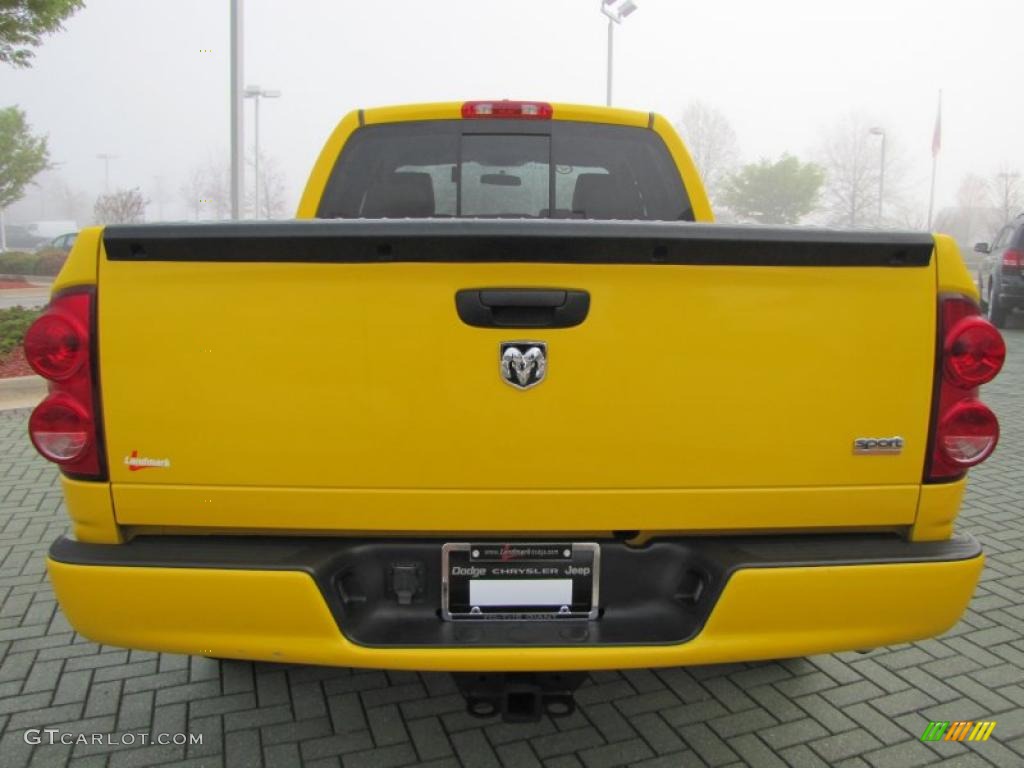2008 Ram 1500 Sport Quad Cab - Detonator Yellow / Medium Slate Gray photo #4