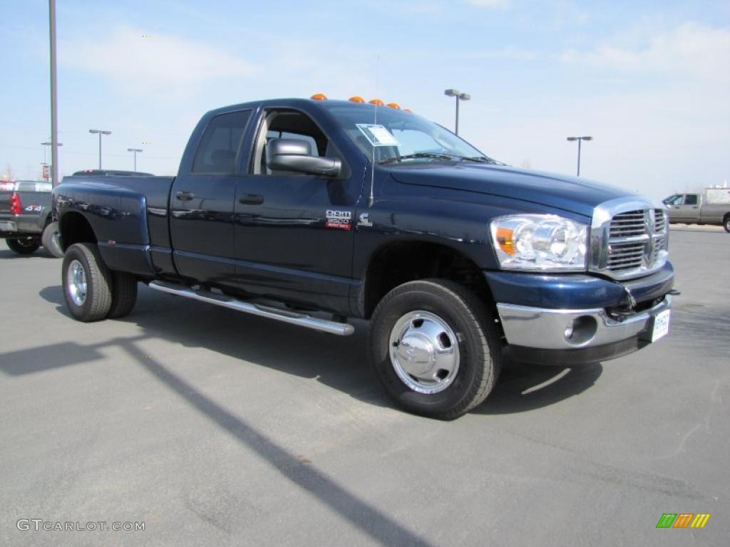 Patriot Blue Pearl 2009 Dodge Ram 3500 SLT Quad Cab 4x4 Dually Exterior Photo #46988088
