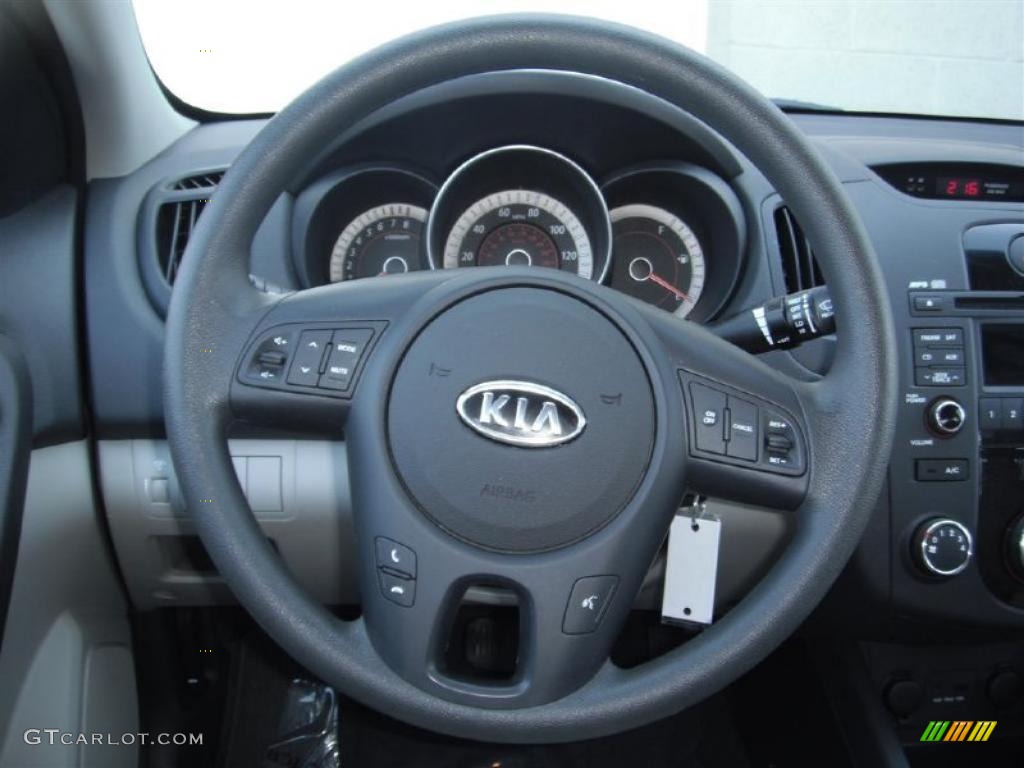 2010 Kia Forte EX Stone Steering Wheel Photo #46988097