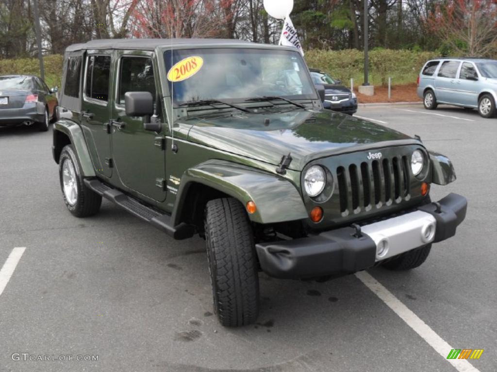 Jeep Green Metallic 2008 Jeep Wrangler Unlimited Sahara 4x4 Exterior Photo #46988631