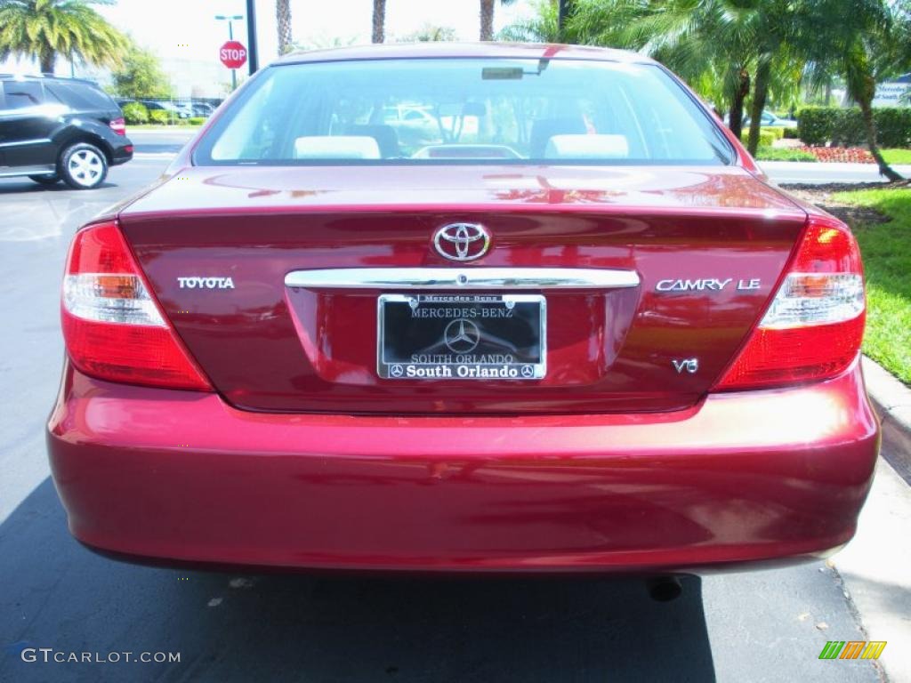 2004 Camry LE V6 - Salsa Red Pearl / Stone photo #7