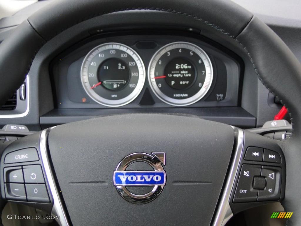 2012 Volvo S60 T5 Soft Beige Steering Wheel Photo #46991421