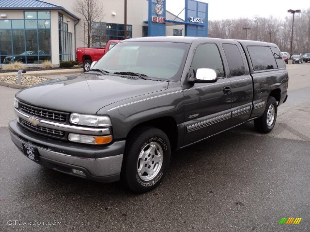 2001 Silverado 1500 LS Extended Cab - Medium Charcoal Gray Metallic / Graphite photo #1