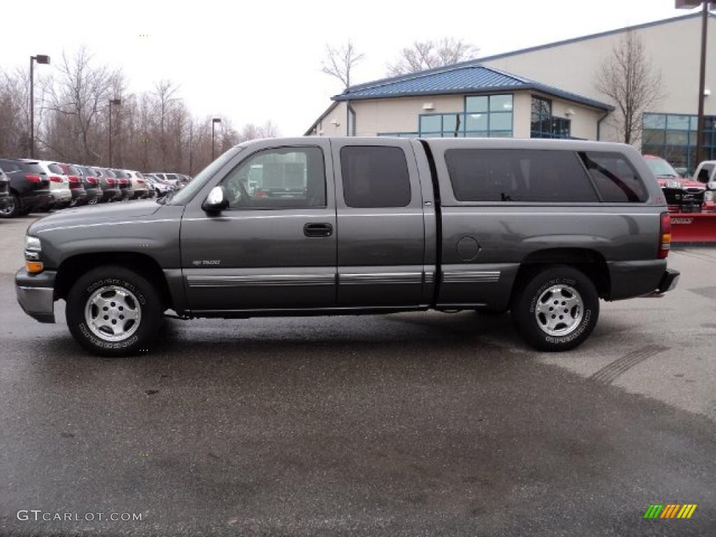 2001 Silverado 1500 LS Extended Cab - Medium Charcoal Gray Metallic / Graphite photo #6