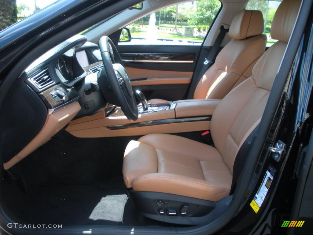 Saddle/Black Nappa Leather Interior 2011 BMW 7 Series 740i Sedan Photo #46992981