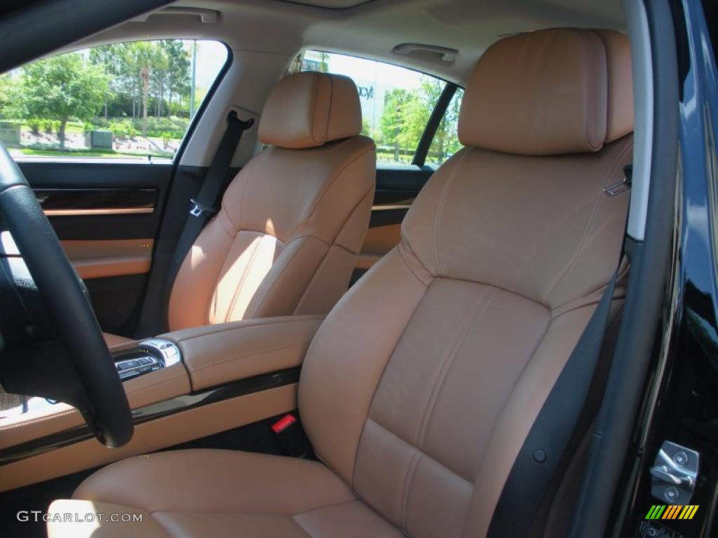 Saddle/Black Nappa Leather Interior 2011 BMW 7 Series 740i Sedan Photo #46992996