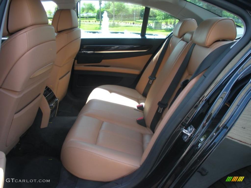 Saddle/Black Nappa Leather Interior 2011 BMW 7 Series 740i Sedan Photo #46993011