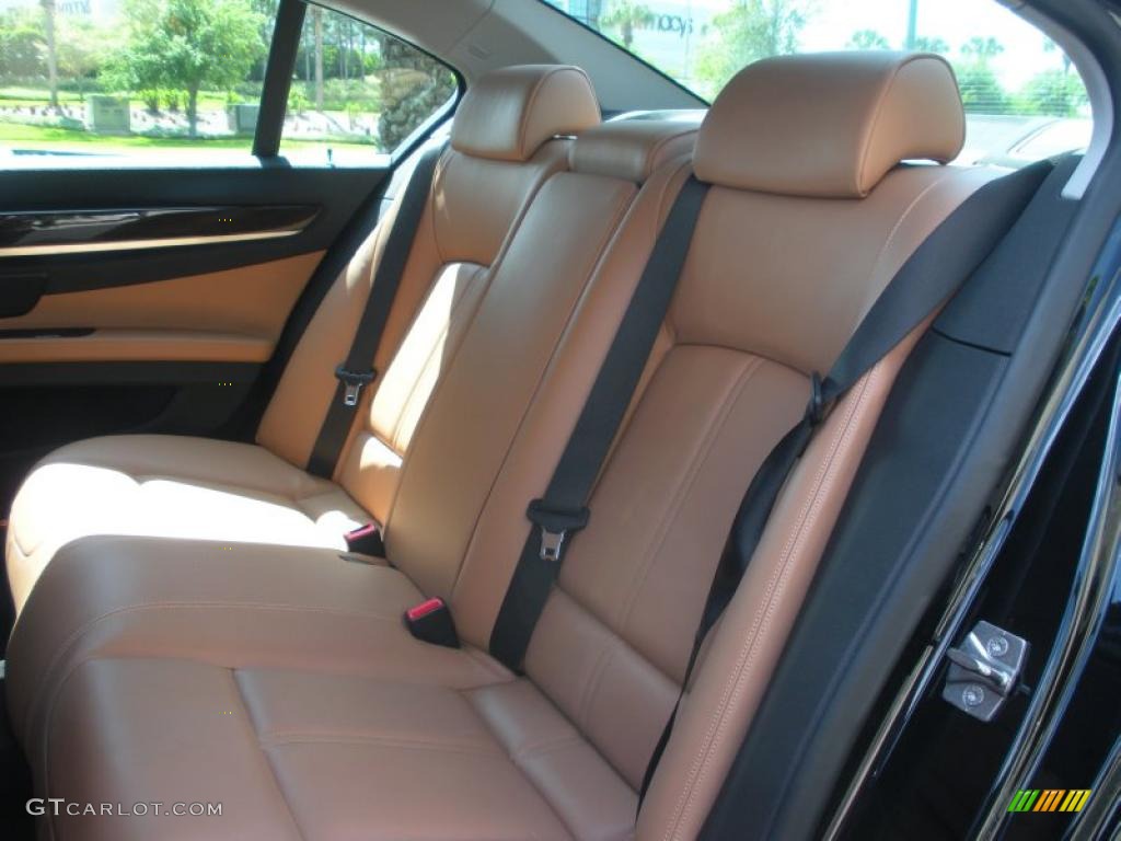 Saddle/Black Nappa Leather Interior 2011 BMW 7 Series 740i Sedan Photo #46993026