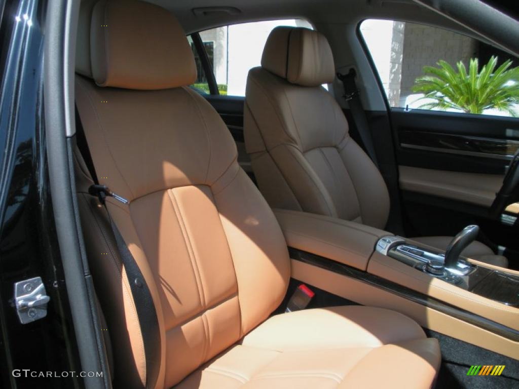 Saddle/Black Nappa Leather Interior 2011 BMW 7 Series 740i Sedan Photo #46993056