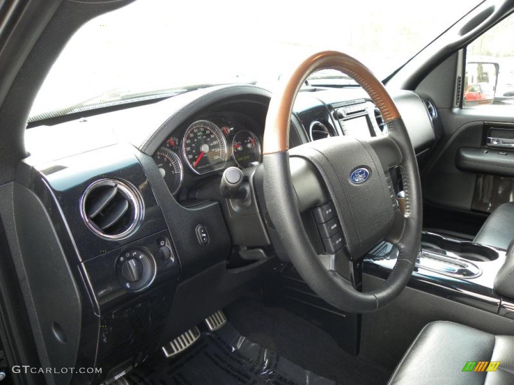 2008 Ford F150 Harley-Davidson SuperCrew Black/Dusted Copper Steering Wheel Photo #46995684