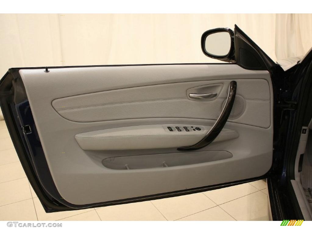 2010 BMW 1 Series 135i Convertible Gray Boston Leather Door Panel Photo #46996278