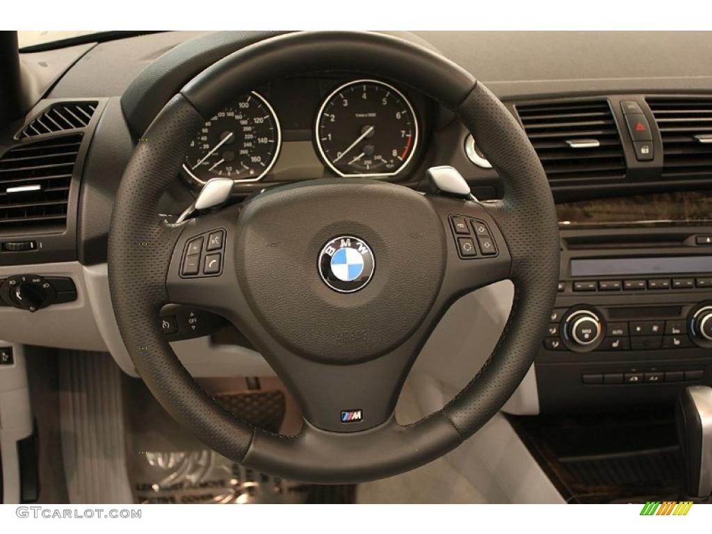 2010 BMW 1 Series 135i Convertible Gray Boston Leather Steering Wheel Photo #46996320