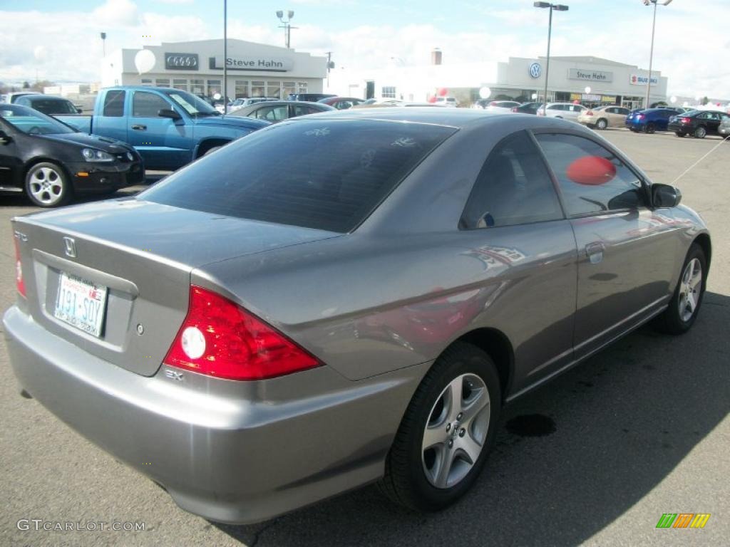 2004 Civic EX Coupe - Magnesium Metallic / Gray photo #7