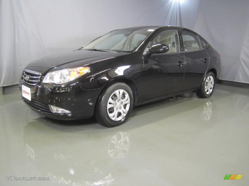 2010 Elantra GLS - Ebony Black / Beige photo #1