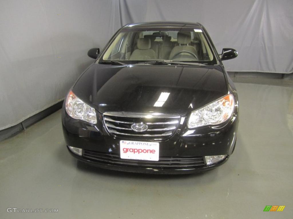2010 Elantra GLS - Ebony Black / Beige photo #2