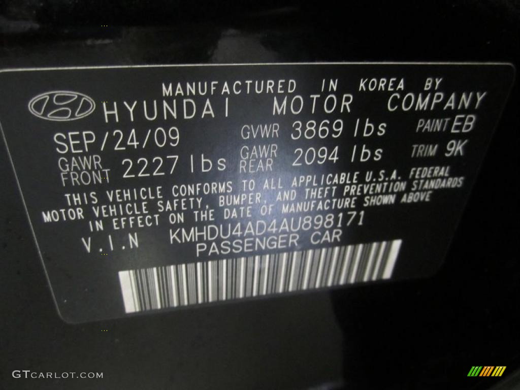 2010 Elantra GLS - Ebony Black / Beige photo #10