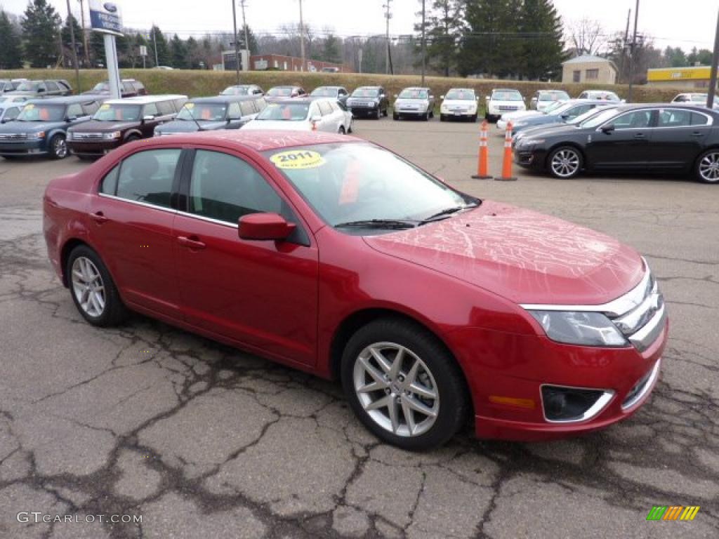2011 Fusion SEL V6 - Red Candy Metallic / Charcoal Black photo #6