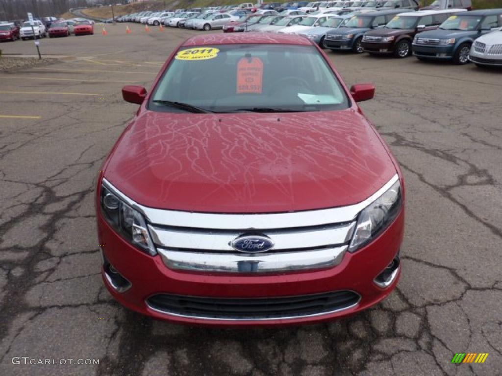 2011 Fusion SEL V6 - Red Candy Metallic / Charcoal Black photo #7