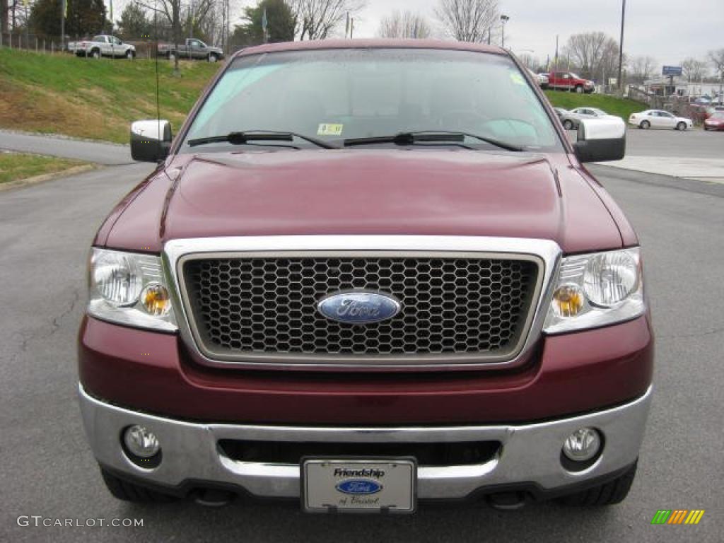 2006 F150 Lariat SuperCrew 4x4 - Dark Toreador Red Metallic / Black photo #3