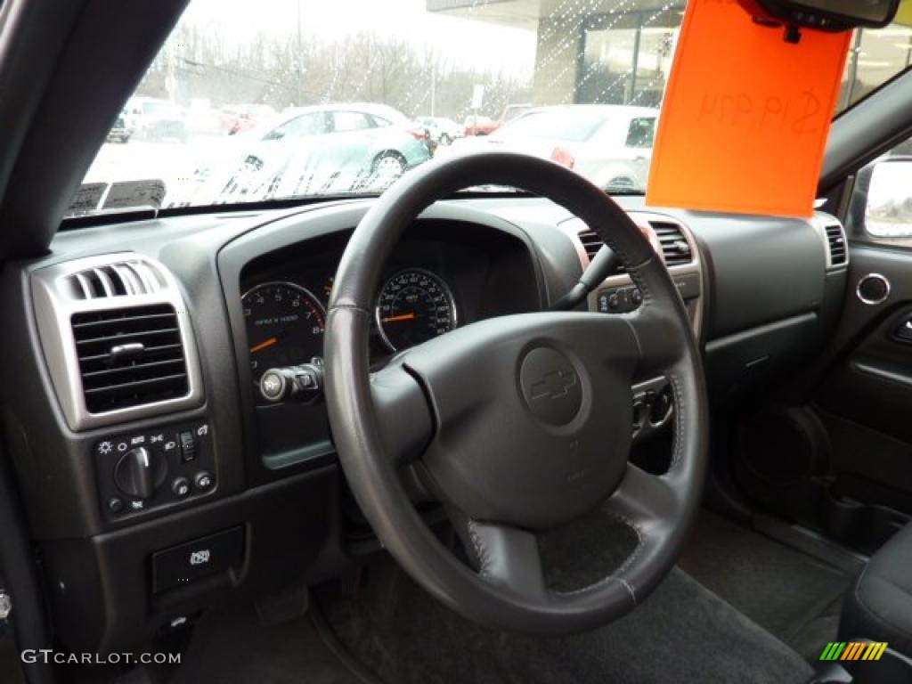 2008 Chevrolet Colorado LT Crew Cab 4x4 Ebony Steering Wheel Photo #47008944