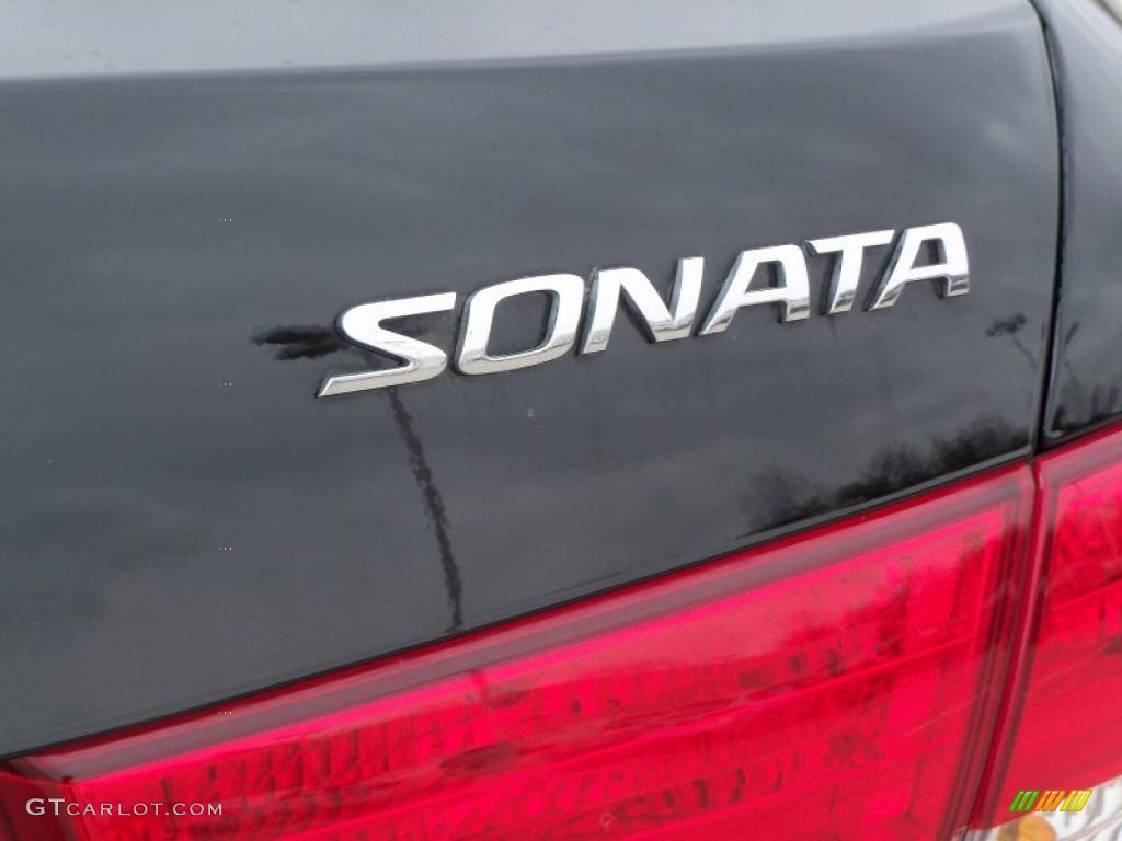 2007 Sonata SE V6 - Ebony Black / Gray photo #8