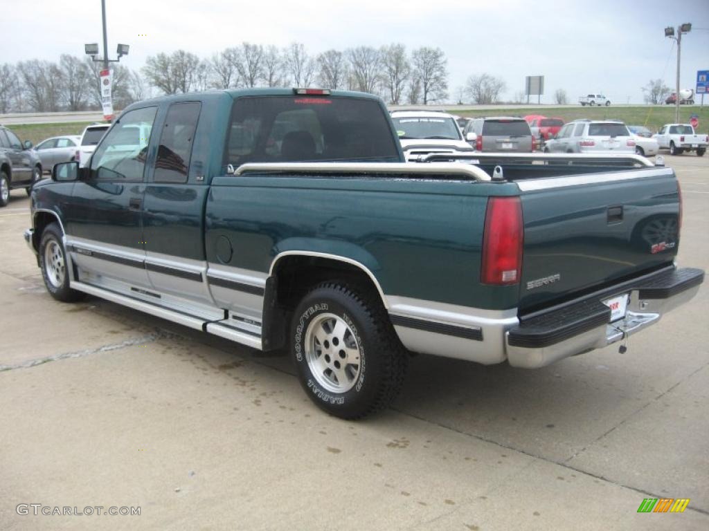 1995 Sierra 1500 SLE Extended Cab - Forest Green Metallic / Beige photo #5