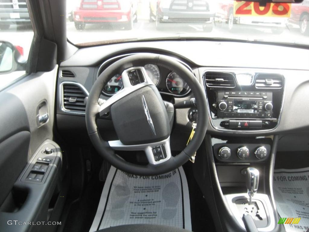 2011 Chrysler 200 Touring Black Steering Wheel Photo #47014677