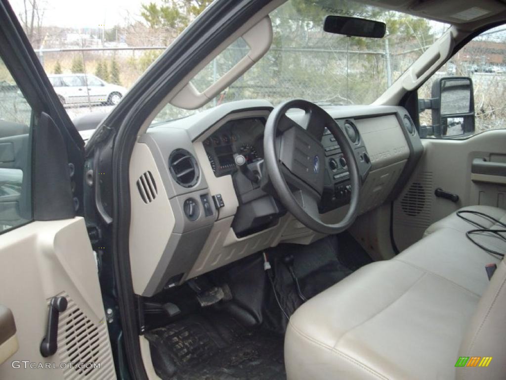 Medium Stone Interior 2008 Ford F350 Super Duty XL Regular Cab 4x4 Plow Truck Photo #47014734
