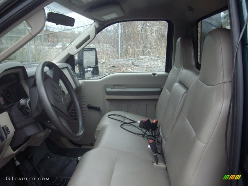 Medium Stone Interior 2008 Ford F350 Super Duty XL Regular Cab 4x4 Plow Truck Photo #47014749