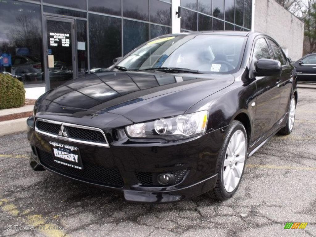 2008 Lancer GTS - Tarmac Black Pearl / Black photo #1